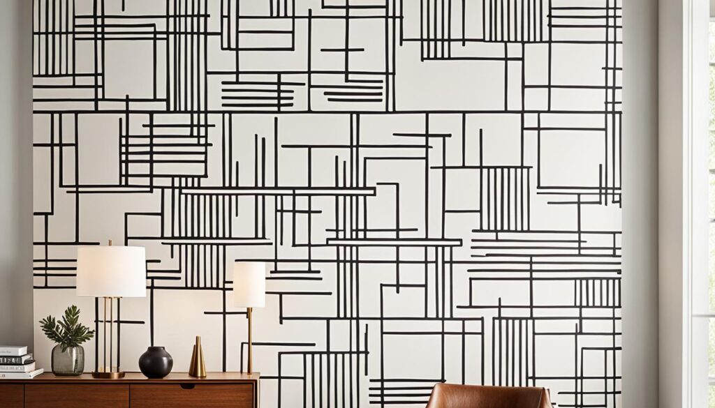 Geometric patterns in mid-century modern decor